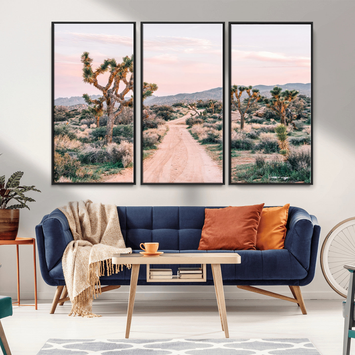 12540952-MGV-CV-36X24-Joshua Tree Park Wall Art Canvas Print, Framed Desert Road Art Picture Print, Sunset Drive Perfect Southwestern Boho Decor Artwork