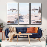 67623952-MGV-FC-48X32-3P_Black-Minimalist Beach Wall Art Canvas Print, Framed Pastel Sand Art Picture Print, Beach Aesthetic Perfect Coastal Minimalist Decor