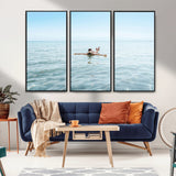 32624554-MGV-FC-48X32-3P_Black-Swimming Relaxation Wall Art Canvas Print, Framed Peaceful Water Art Picture Print, Clear Sea Perfect Minimalist Aquatic Decor