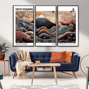 63125329-MGV-CV-36X24-Japanese Mt Fuji Wall Art – Surreal Ukiyo e Style Cherry Blossom Poster, Swirling Cloud Landscape Print, Modern Oriental Asian