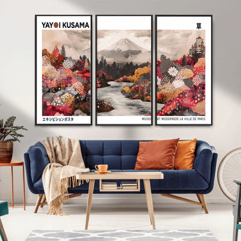 32352074-MGV-CV-36X24-Japanese Landscape Wall Art – Mount Fuji River Canvas Print, Modern Asian Inspired Nature Decor for Living Room, Bedroom, Office