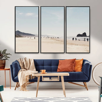 28307820-MGV-CV-36X24-Minimalist Beach Wall Art Canvas Print, Framed Coastal Serenity Art Picture Print, Soft Sand Perfect Modern Coastal Decor Artwork