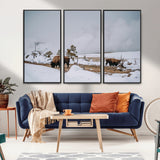 60308289-MGV-CV-36X24-Bison Wildlife Wall Art Canvas Print, Framed Snowy Prairie Art Picture Print, Western Landscape Perfect Rustic Winter Decor