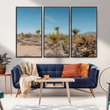 35156165-MGV-CV-36X24-Joshua Tree Wall Art Canvas Print, Framed Desert Landscape Art Picture Print, Warm Earth Tones Perfect Southwestern Minimalist