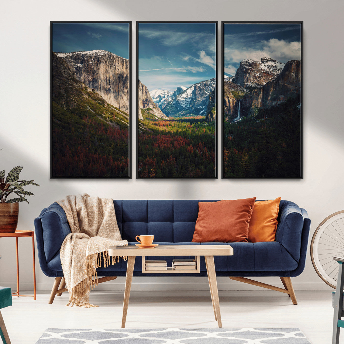 15244033-MGV-CV-36X24-Yosemite National Wall Art Canvas Print, Framed Mountain Landscape Art Picture Print, El Capitan Perfect Rustic Farmhouse Decor