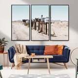 54616109-MGV-CV-36X24-Desert Mailboxes Wall Art – Rustic Rural Roadside Photography Canvas Print, American Southwest Landscape Home Decor for Living