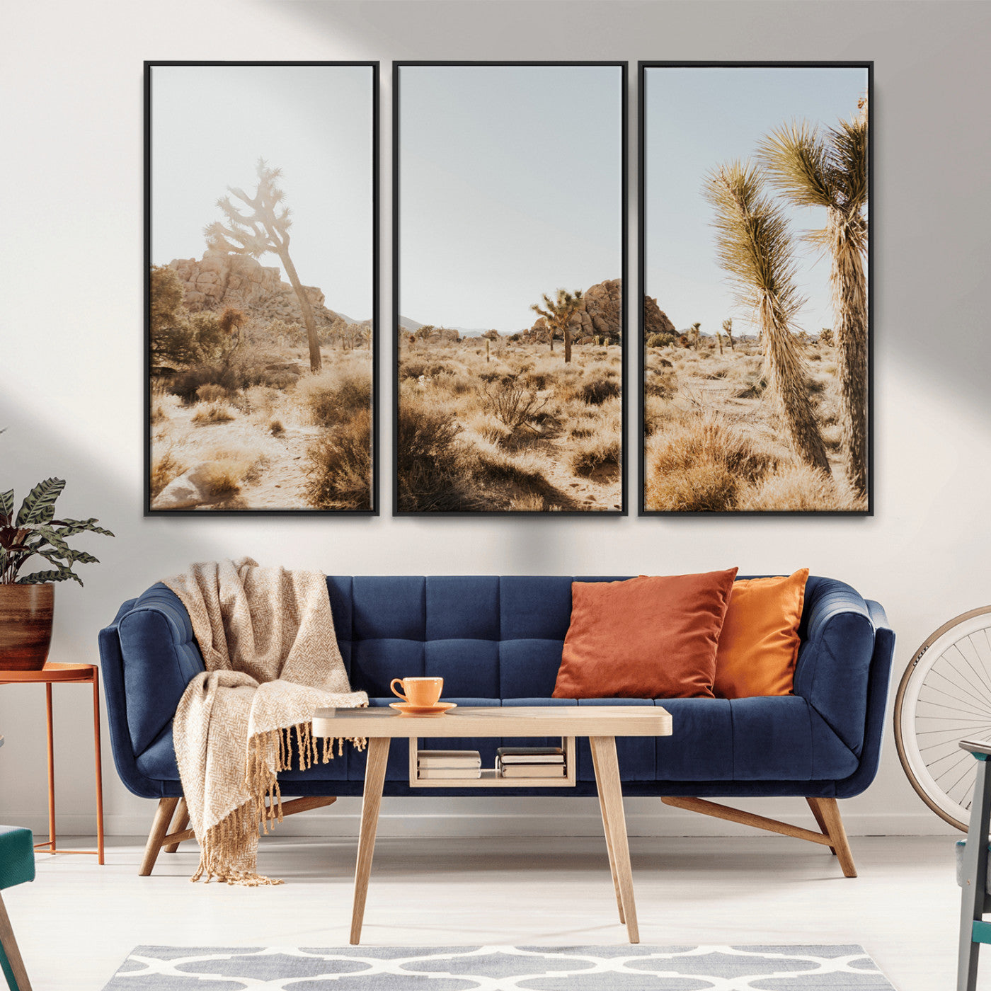62783269-MGV-CV-36X24-Joshua Tree Wall Art – Desert Landscape Photography Canvas Print, Southwest Nature Artwork Rustic Home Decor for Living Room,