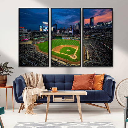 68222753-MGV-CV-36X24-Baseball Stadium Wall Art – Panoramic Night Game Canvas Print, Sports Decor for Man Cave, Office, Bar, or Living Room