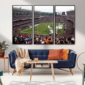 18347149-MGV-CV-36X24-Soldier Field Wall Art – Chicago Bears Football Stadium Canvas Print, Game Day Sports Decor for Man Cave, Bar, Office, or Living