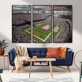 98106777-MGV-CV-36X24-Soldier Field Wall Art – Chicago Bears Stadium Canvas Print with American Flag, Game Day Football Decor for Man Cave, Bar, or