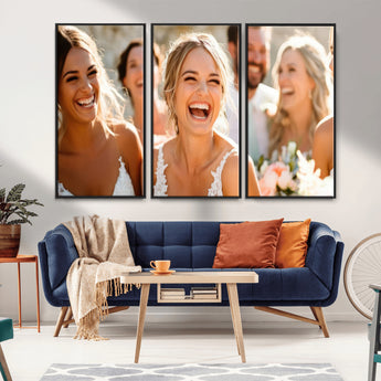 CSTM912-MGV-CV-36X24-Framed Wedding Canvas Print - Custom Wall Art Keepsake for Couples, Elegant Home Decoration Gift, Create Your Own Photo Canvas