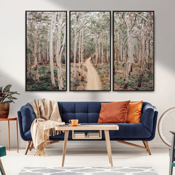 24760563-MGV-CV-36X24-Forest Wall Art – Tranquil Woodland Path Canvas Print, Scenic Nature Photography Decor for Bedroom, Living Room, Office, Cabin or