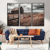 70676381-MGV-CV-36X24-Rustic Barn Wall Art – Weathered Farmhouse Canvas Print, Country Landscape Photography Decor for Bedroom, Living Room, Office,