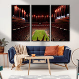 73358115-MGV-CV-36X24-Tennessee Volunteers Wall Art – Neyland Stadium Fireworks Night Game Canvas Print, Vols Football Checkerboard Endzone Sports Decor