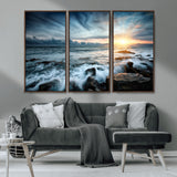 33428-MGV-CV-36X24-Ocean Sunrise Wall Art – Serene Seascape Canvas Print, Coastal Home or Office Decor, Perfect for Living Room, Bedroom, or Study
