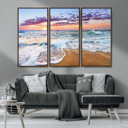 53006-MGV-CV-36X24-Ocean Beach Sunset Wall Art – Vibrant Seascape Canvas Print, Coastal Home Decor for Living Room, Bedroom, Office or Beach House