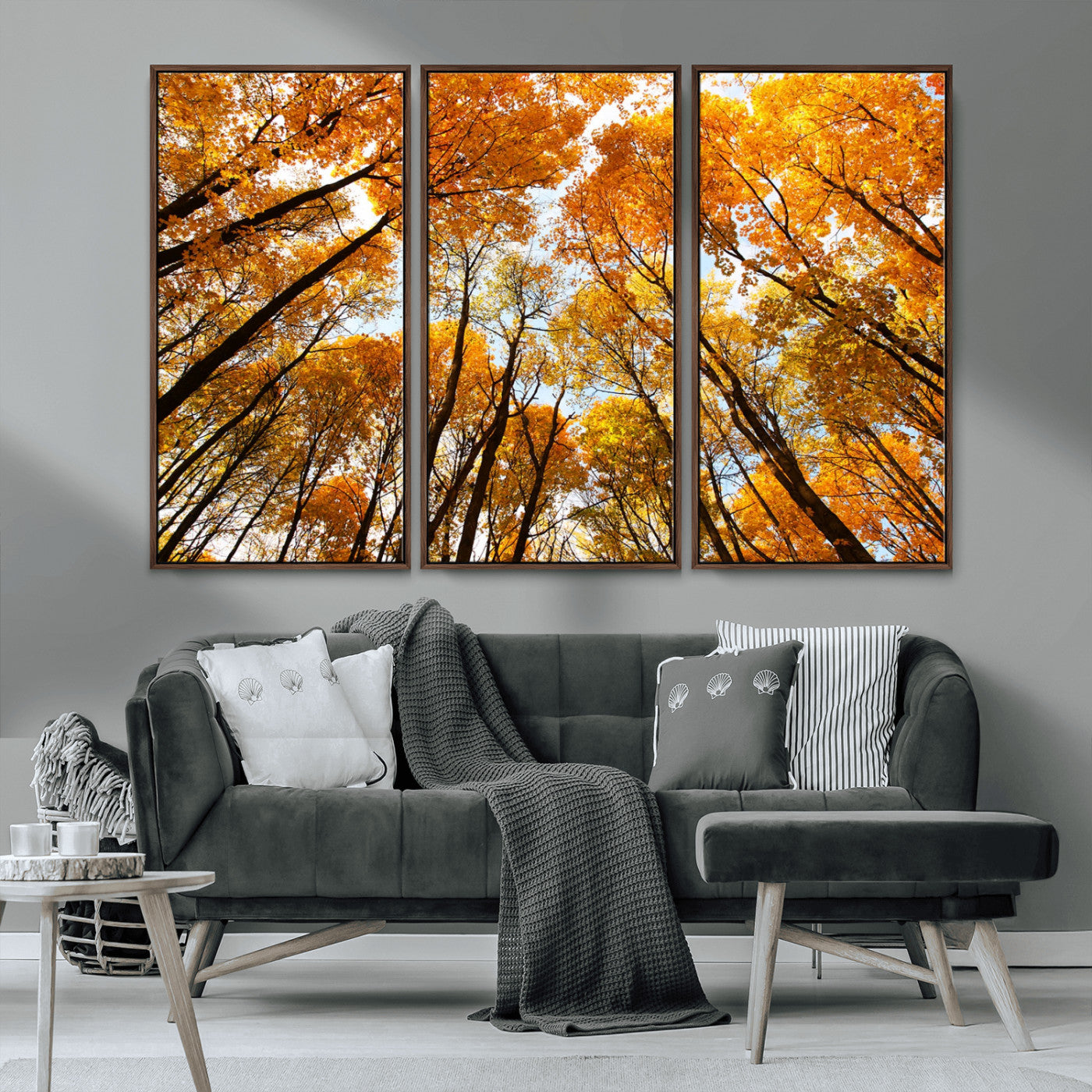 11823-MGV-CV-36X24-Golden Autumn Tree Canopy Wall Art – Stunning Fall Forest Leaves Print, Warm Seasonal Nature Decor for Home, Office or Cabin