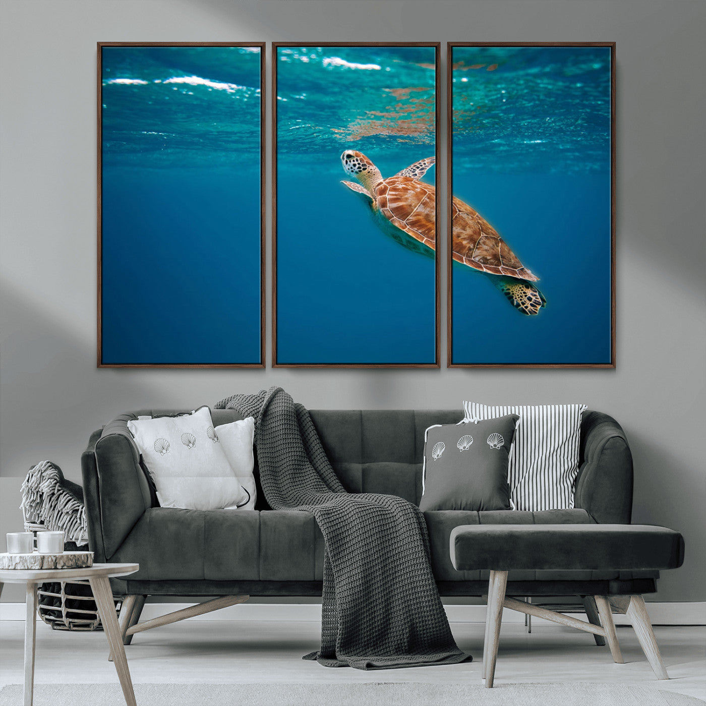 91440-MGV-CV-36X24-Sea Turtle Wall Art – Ocean Turtle Canvas Print, Underwater Marine Life Decor for Living Room, Office, Beach House or Bathroom