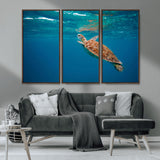 91440-MGV-CV-36X24-Sea Turtle Wall Art – Ocean Turtle Canvas Print, Underwater Marine Life Decor for Living Room, Office, Beach House or Bathroom
