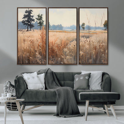 98822-MGV-CV-36X24-Autumn Meadow Wall Art – Tranquil Grassland Landscape Canvas Print, Rustic Country Decor for Living Room, Bedroom or Farmhouse