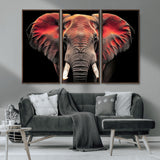 54719-MGV-FC-48X32-3P_Walnut-Elephant Wall Art – Majestic African Elephant Canvas Print, Wildlife Safari Animal Decor for Living Room, Bedroom, Office or Man