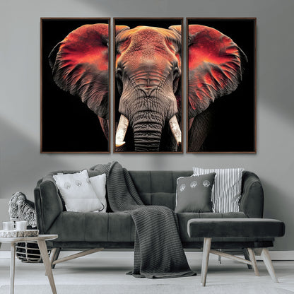 54719-MGV-FC-48X32-3P_Walnut-Elephant Wall Art – Majestic African Elephant Canvas Print, Wildlife Safari Animal Decor for Living Room, Bedroom, Office or Man