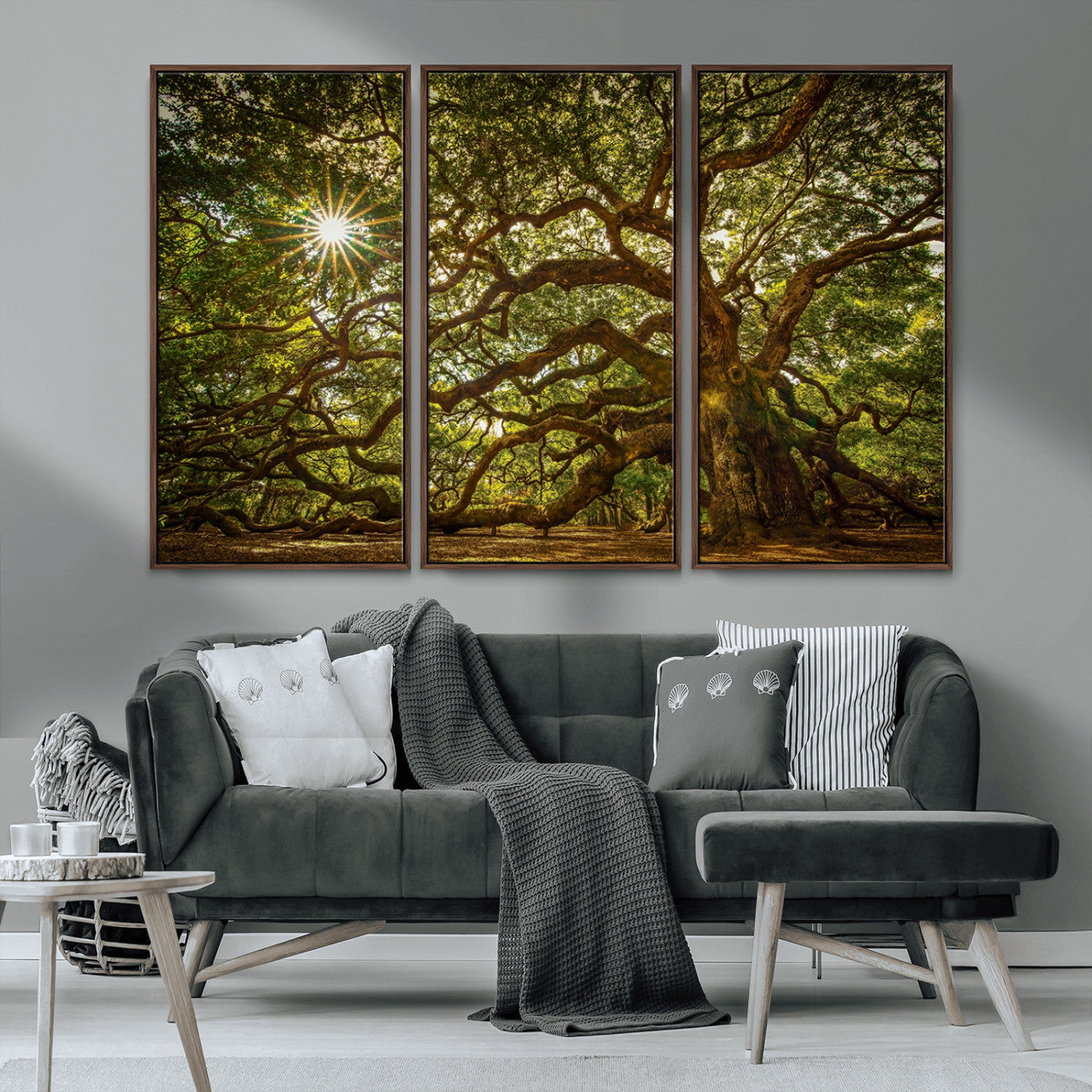 57983-MGV-CV-36X24-Angel Oak Tree Wall Art Canvas Print, Framed Oak Tree Art Picture Print, Angel Oak Perfect Rustic Nature Decor Artwork