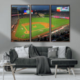 93707-MGV-CV-36X24-Los Angeles Stadium Wall Art Canvas Print, Framed Angel Stadium Field Art Picture Print, Anaheim Stadium Perfect Sports Room Decor