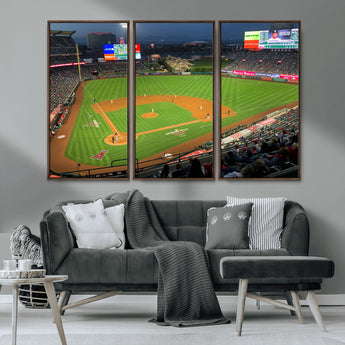 93707-MGV-CV-36X24-Los Angeles Stadium Wall Art Canvas Print, Framed Angel Stadium Field Art Picture Print, Anaheim Stadium Perfect Sports Room Decor