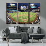 87666-MGV-CV-36X24-City Field Stadium Wall Art Canvas Print, Framed New York Stadium Art Picture Print, Citi Field Stadium Perfect Sport Room Decor