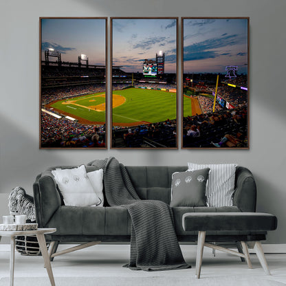 17415-MGV-CV-36X24-Philadelphia Phillies Stadium Wall Art Canvas Print, Framed Citizens Bank Park Art Picture Print, Phillies Stadium Field Perfect
