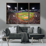 47365-MGV-CV-36X24-Fenway Park Stadium Wall Art Canvas Print, Framed Boston Baseball Stadium Art Picture Print, MLB Stadium Field Perfect Sport Room