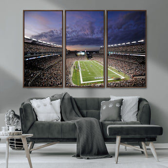 52712-MGV-CV-36X24-Gillette Stadium Field Wall Art Canvas Print, Framed Massachusetts Stadium Art Picture Print, Gillette Stadium Perfect Sport Room