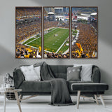 51419-MGV-CV-36X24-Heinz Field Wall Art Canvas Print, Framed Pittsburgh Stadium Field Art Picture Print, Heinz Stadium Field Perfect Sports Room