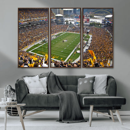 51419-MGV-CV-36X24-Heinz Field Wall Art Canvas Print, Framed Pittsburgh Stadium Field Art Picture Print, Heinz Stadium Field Perfect Sports Room