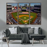 20879-MGV-CV-36X24-Yankee Stadium Wall Art Canvas Print, Framed New York Stadium Art Picture Print, Yankee Field Perfect Sport Room Decor Artwork