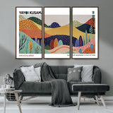 66936-MGV-CV-36X24-Kusama Wall Art – Vibrant Abstract Hills Canvas Print, Japanese Modern Landscape Poster for Living Room, Office, Studio or