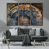 16193-MGV-CV-36X24-Tree Ring Wall Art – Abstract Wood Grain Canvas Print, Rustic Nature Texture Artwork Poster for Living Room, Bedroom, Office,