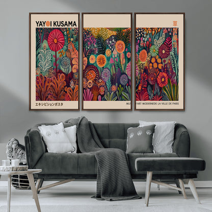 51280-MGV-CV-36X24-Abstract Yayoi Kusama Wall Art Canvas Print, Framed Japanese Wabi Sabi Art Picture Print, Yayoi Kusama Perfect Abstract Modern
