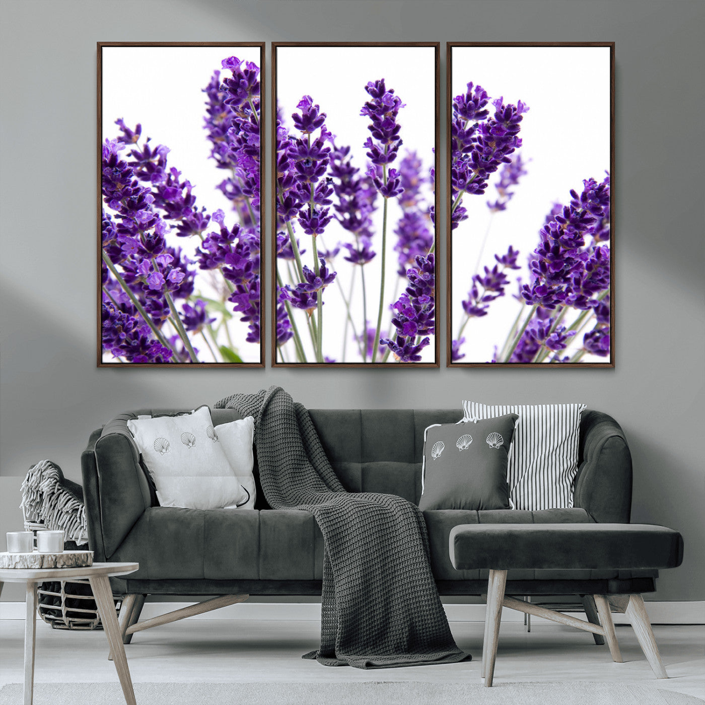 84456-MGV-CV-36X24-Lavender Wall Art – Botanical Canvas Print Featuring Purple Floral Stems, Fresh Nature Inspired Artwork for Living Room, Bedroom,