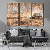 FARM2-MGV-CV-36X24-Rustic Farmhouse Wall Art Canvas Print, Framed Old Barn Art Picture Print, Southwestern Farmhouse Perfect Rustic Decor Artwork