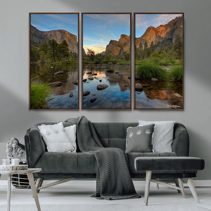 55893831-MGV-CV-36X24-Yosemite Valley Wall Art Canvas Print, Framed El Capitan Art Picture Print, Sierra Landspace Perfect Rustic Nature Decor Artwork