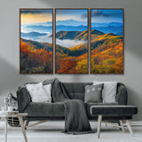 86772247-MGV-CV-36X24-Autumn Mountains Wall Art Canvas Print, Framed Fall Foliage Art Picture Print, Vibrant Hills Perfect Vibrant Nature Decor Artwork