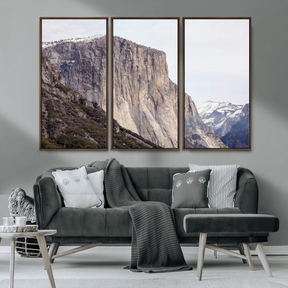 74506434-MGV-CV-36X24-El Capitan Wall Art Canvas Print, Framed Yosemite Cliff Art Picture Print, Sierra Nevada Perfect Sierra Minimalism Decor Artwork