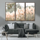 21826392-MGV-CV-36X24-Pampas Grass Wall Art Canvas Print, Framed Soft Pampas Art Picture Print, Pastel Grasses Perfect Soft Neutral Boho Decor Artwork