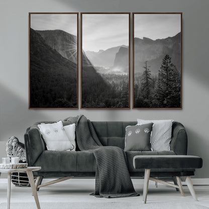 39278955-MGV-CV-36X24-Yosemite Valley Wall Art Canvas Print, Framed El Capitan Art Picture Print, Misty Mountain Perfect Modern Rustic Decor Artwork