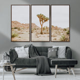 67109959-MGV-CV-36X24-Joshua Tree Wall Art Canvas Print, Framed Neutral Desert Art Picture Print, Earthy Landscape Perfect Neutral Boho Decor Artwork
