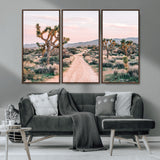 12540952-MGV-CV-36X24-Joshua Tree Park Wall Art Canvas Print, Framed Desert Road Art Picture Print, Sunset Drive Perfect Southwestern Boho Decor Artwork