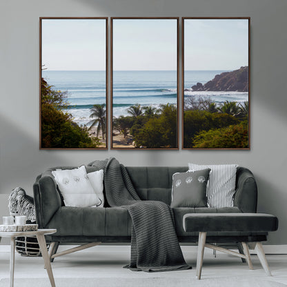 88336640-MGV-CV-36X24-Tropical Beach Scene Wall Art Canvas Print, Framed Coastal Photography Art Picture Print, Ocean Horizon Art Perfect Coastal Boho