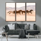 83644685-MGV-CV-36X24-Wild Horse Art Wall Art Canvas Print, Framed Rustic Western Art Picture Print, Desert Horse Scene Perfect Rustic Western Decor
